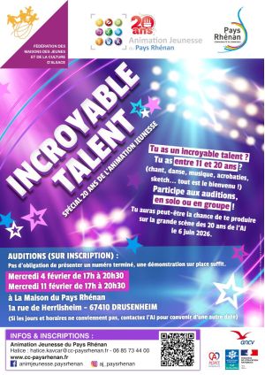 Affiche Audition Incroyable Talent 2026